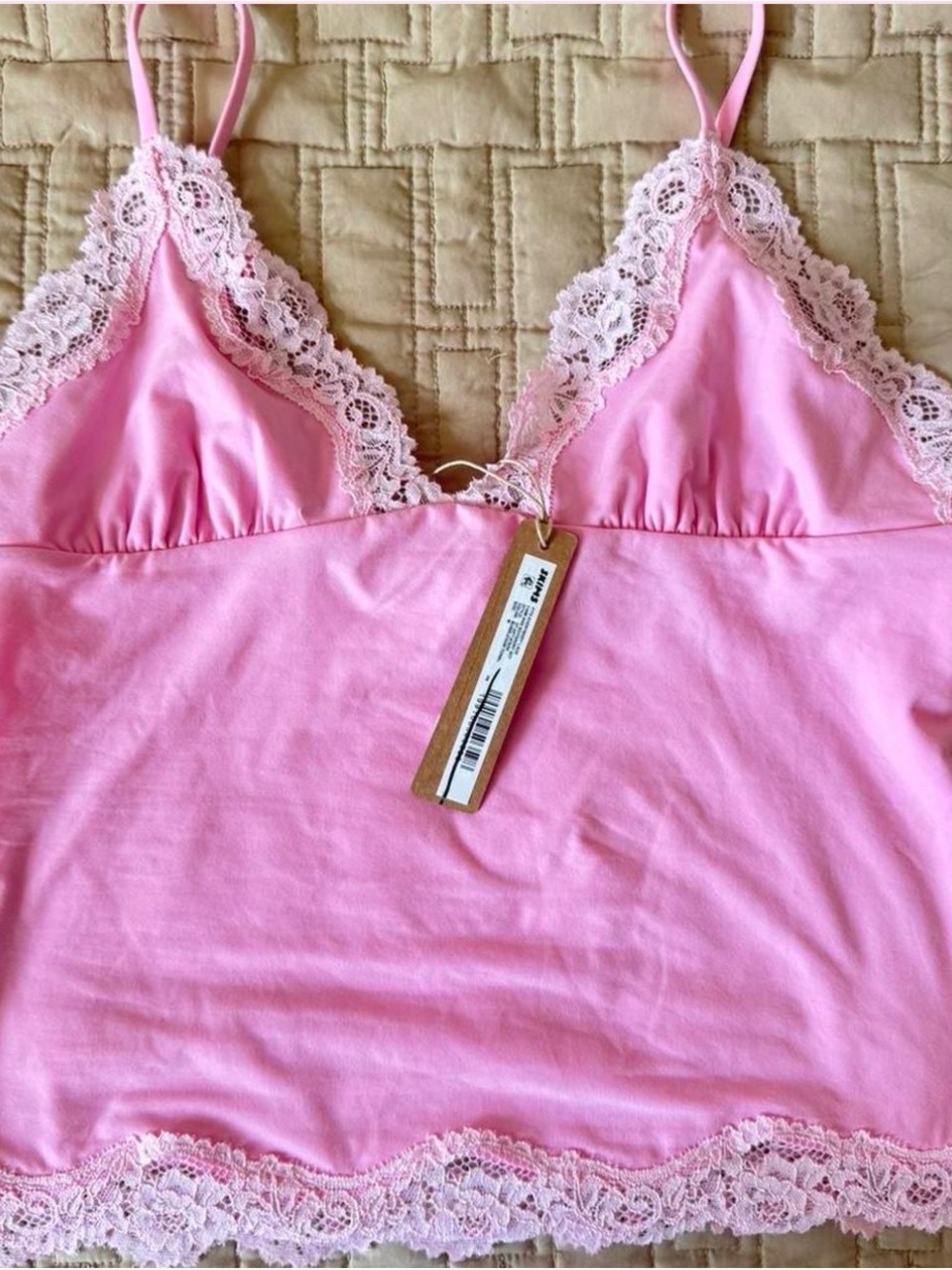 SKIMS Pink Lace-Trim Cami